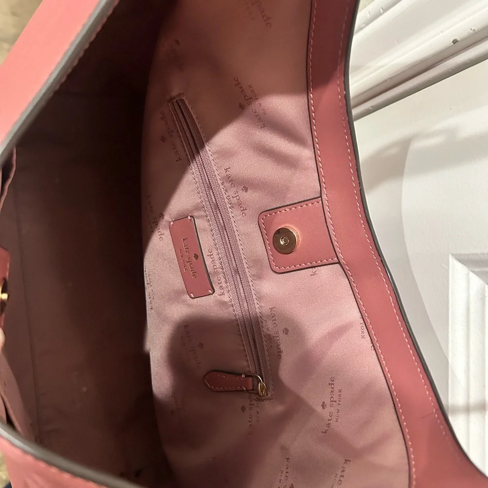 kate spade Rose Pink Pebbled Leather Shoulder Hobo Bag - Picture 4 of 4
